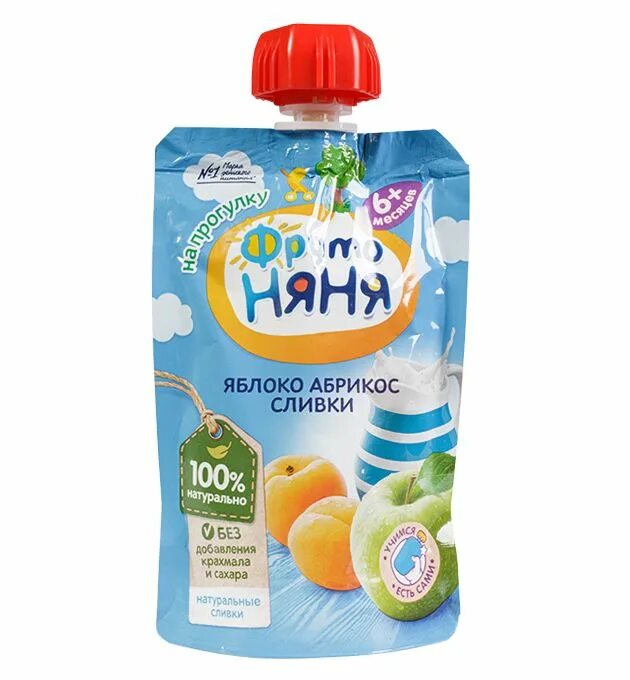 Пюре Фруто Няня ябл/абрикос/сливки 90г м/уп