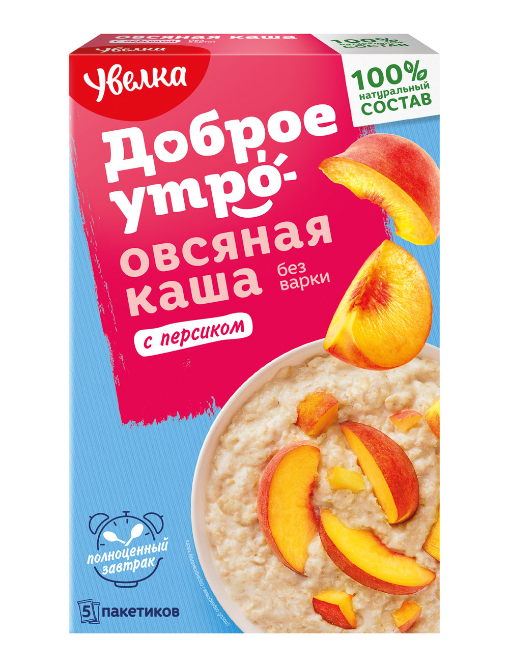 Каша Увелка овсяная персик 200г