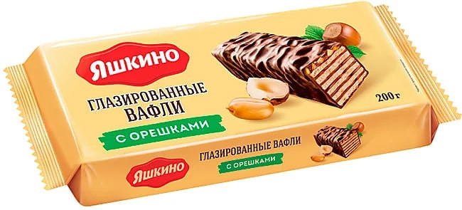 Вафли с орешками глаз. Яшкино 200 гр