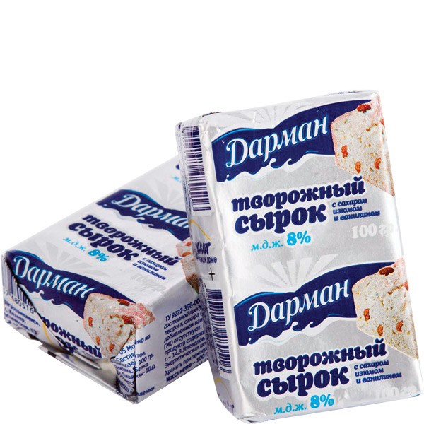Сырок творожн. Дарман с изюмом 8% 100г