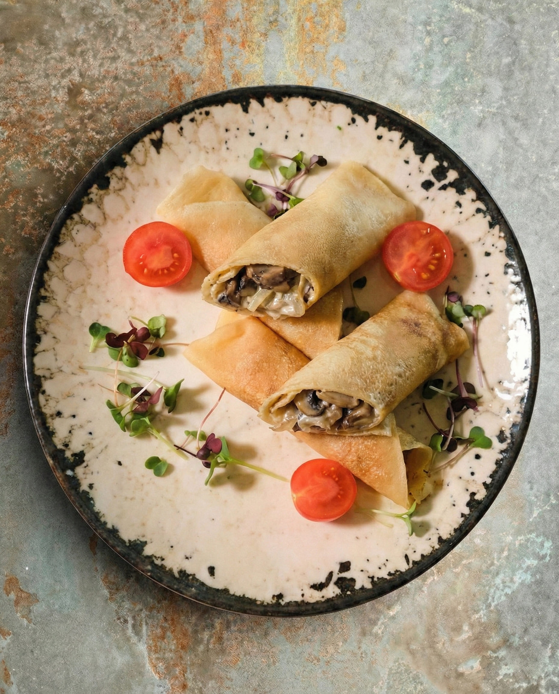 Блины с грибами