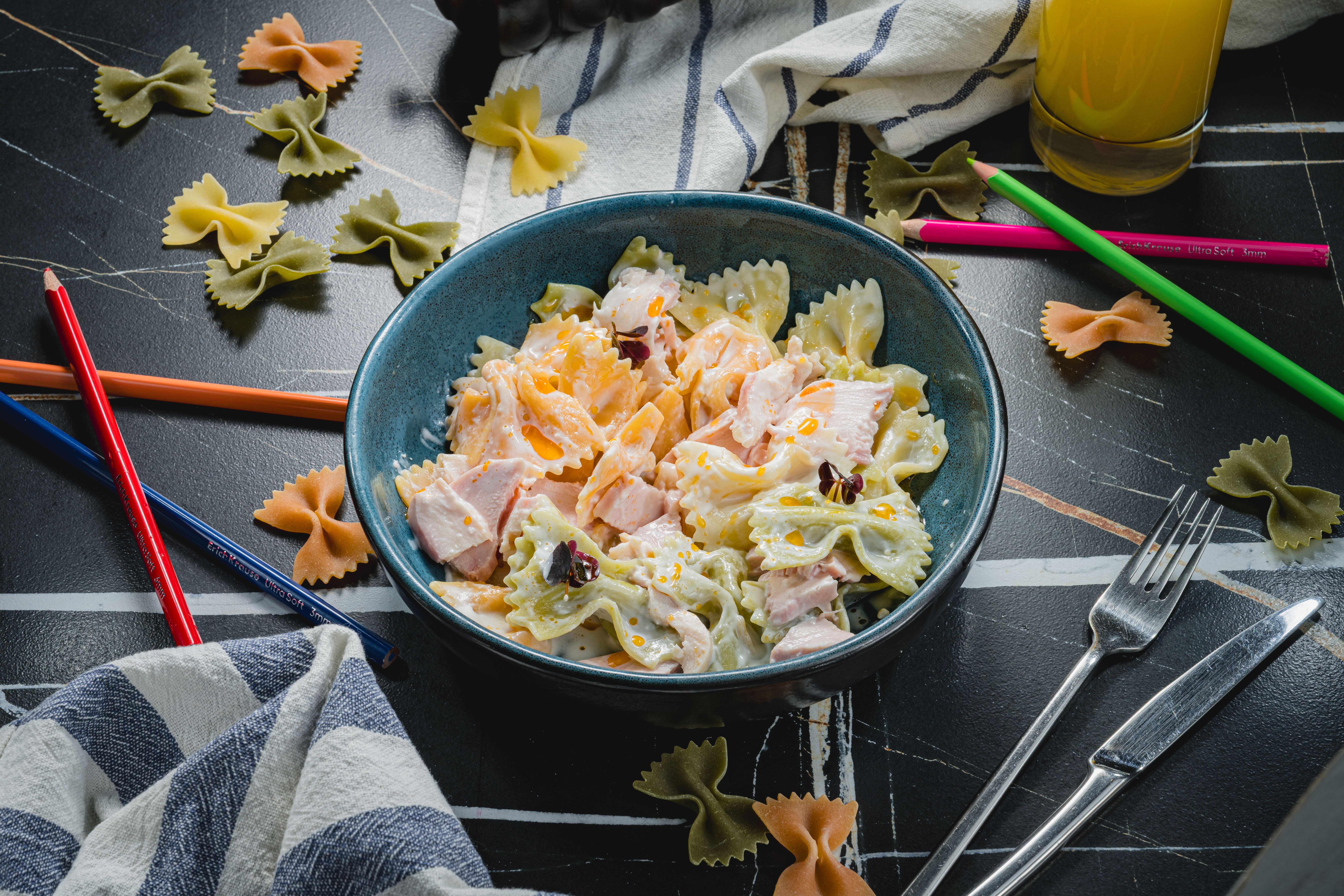 Фарфалле с курочкой