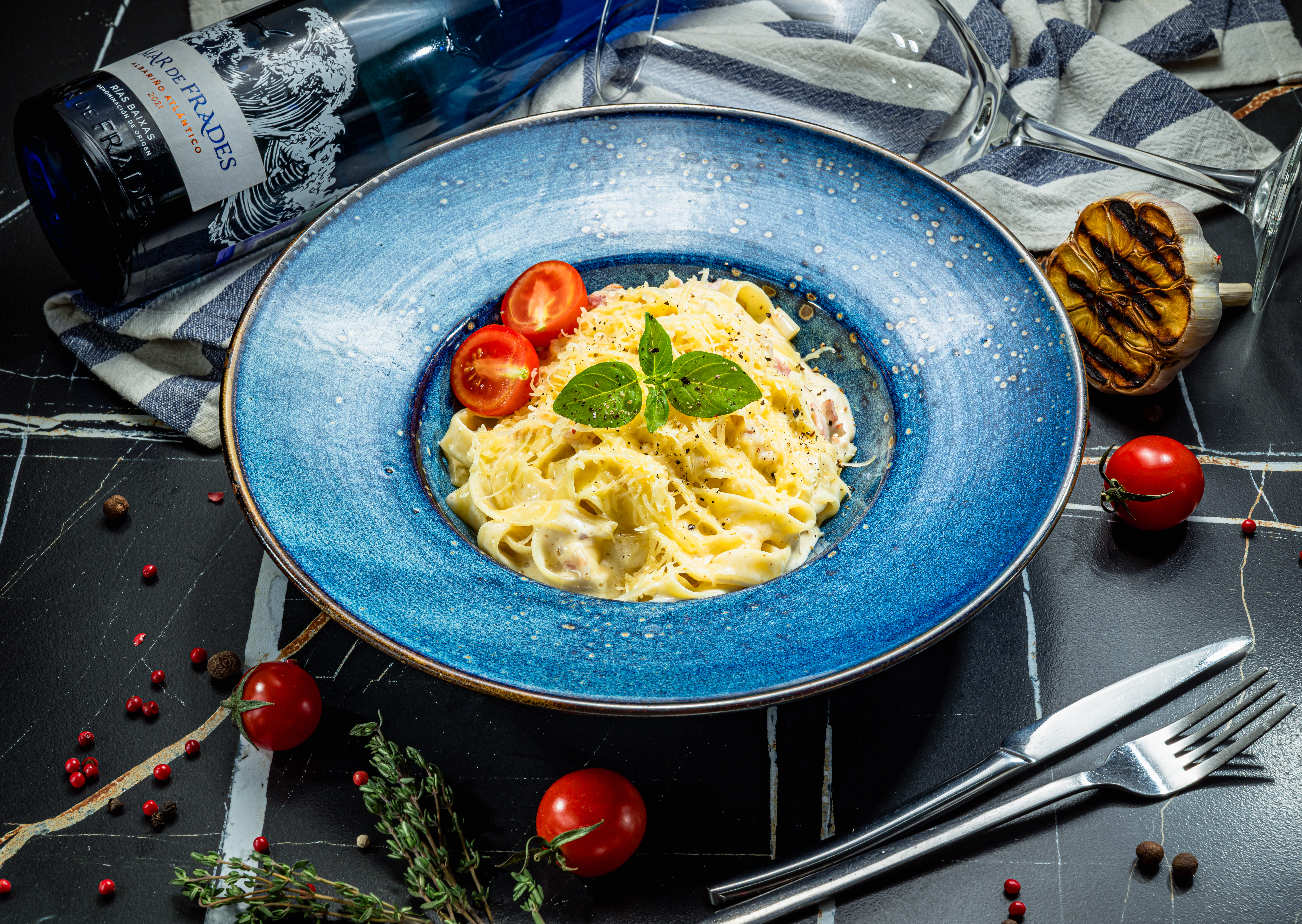 Фетучини карбонара