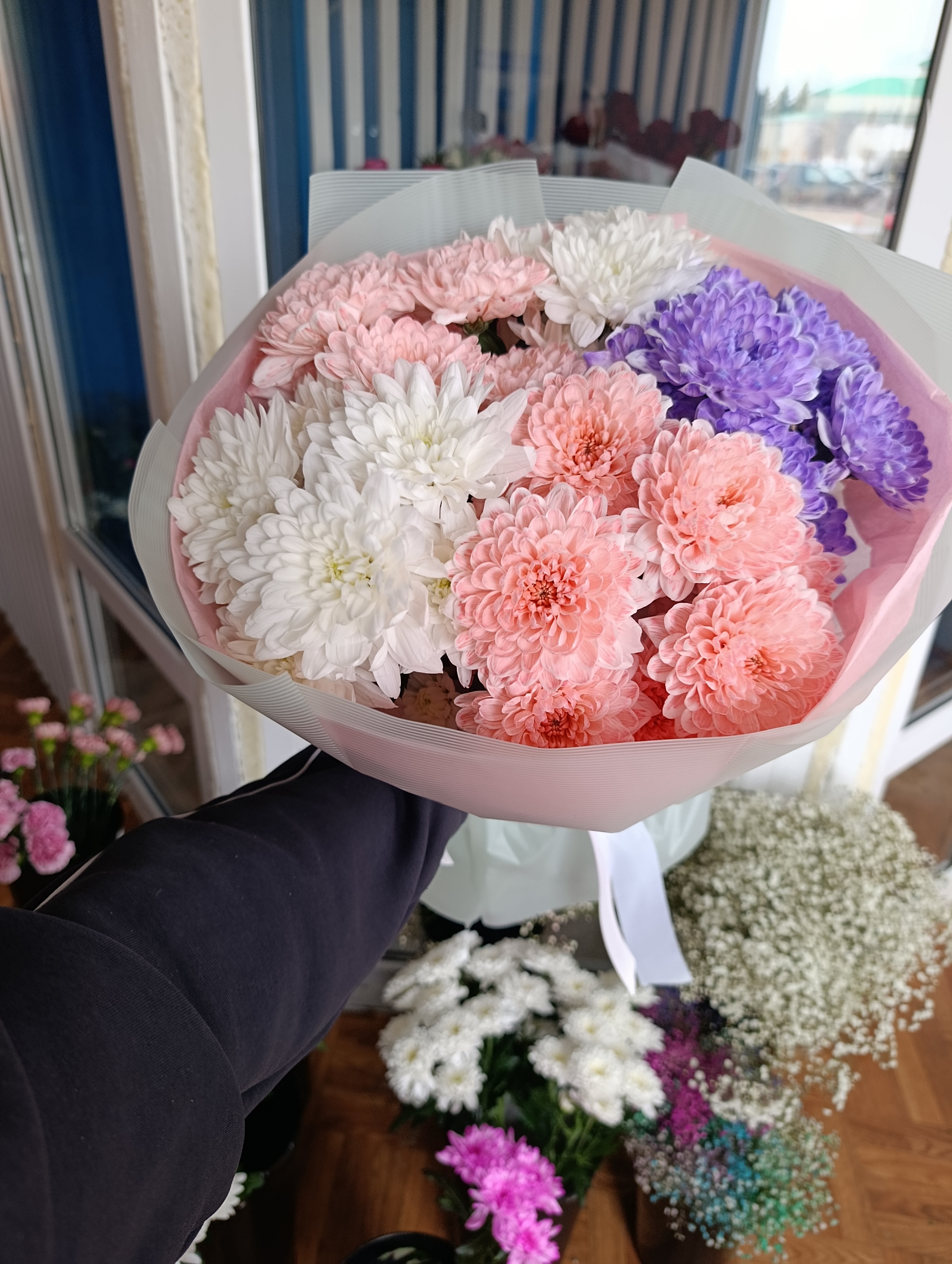 Букет хризантем размер "М"