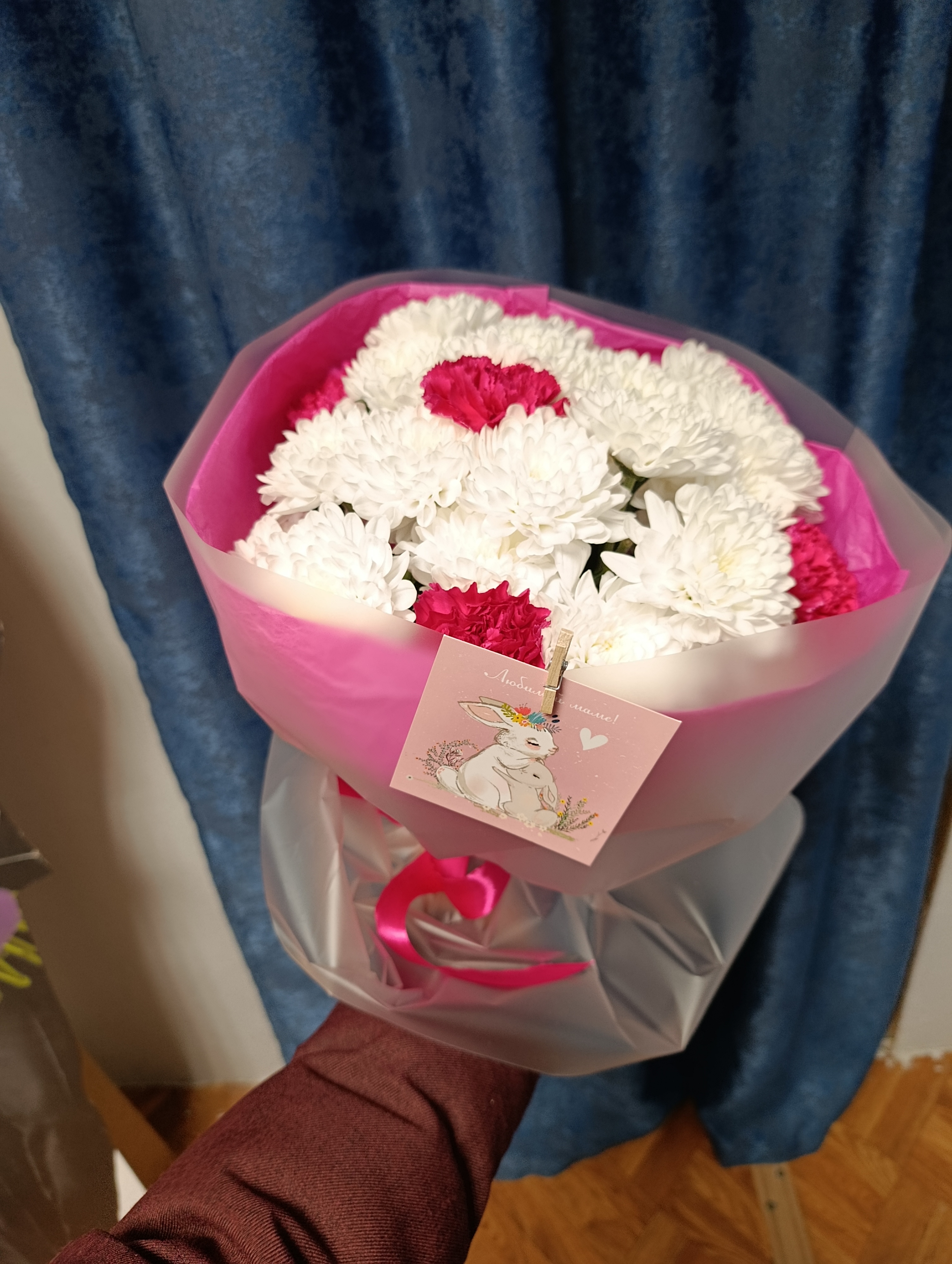 Хризантемы с диантусами размер М