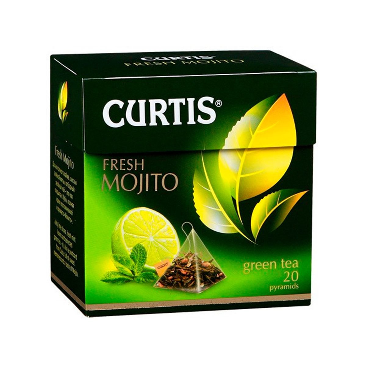 Чай зеленый Curtis Fresh Mojito ароматизированный в пирамидках, 20 х 1.7г