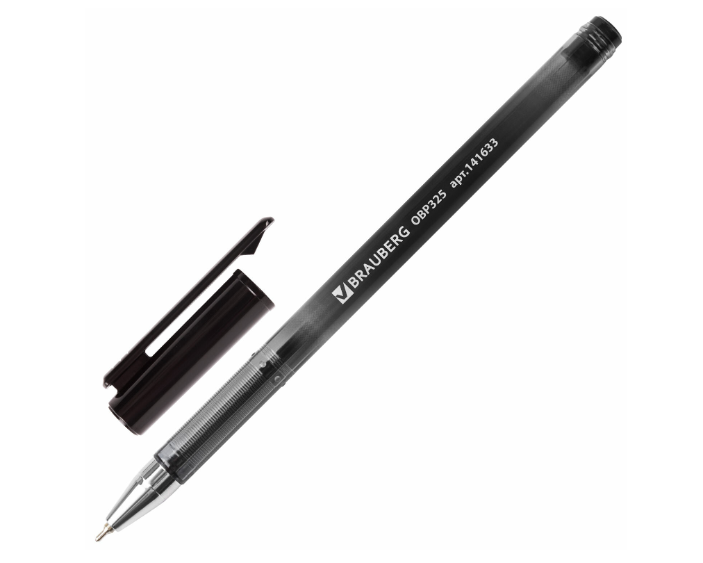 Ручка шариковая масляная BRAUBERG «Profi-Oil», ЧЕРНАЯ, корпус с печатью, узел 0,7 мм, линия письма 0