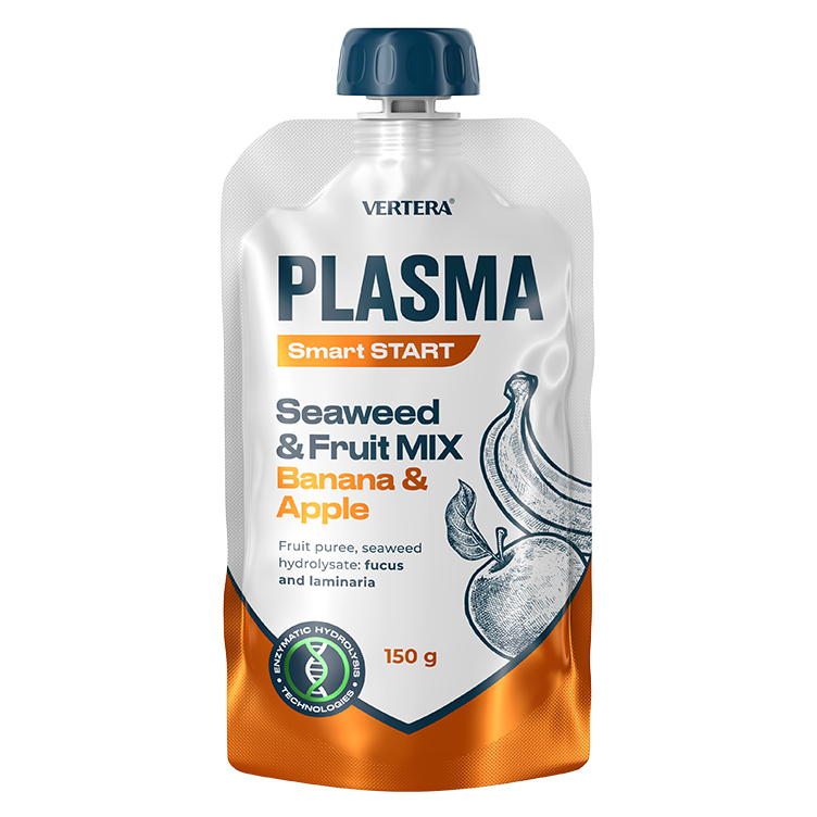 Plasma. Smart start пюре фруктовое с гидролизатом водорослей. Банан-яблоко
