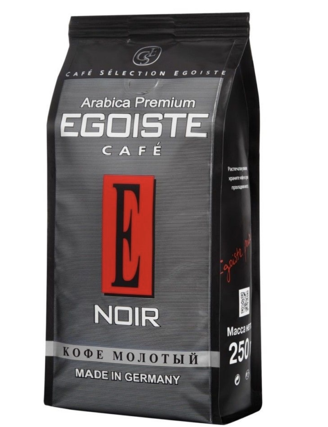 Кофе молотый Egoiste Noir жареный, полимерная упаковка, 250г