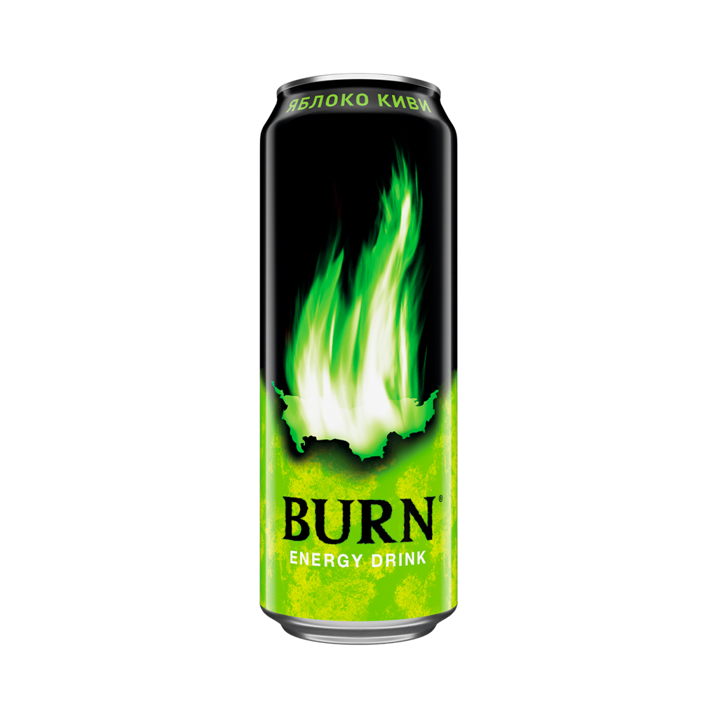 BURN - Яблоко киви энергетический напиток ж/б 0,449л