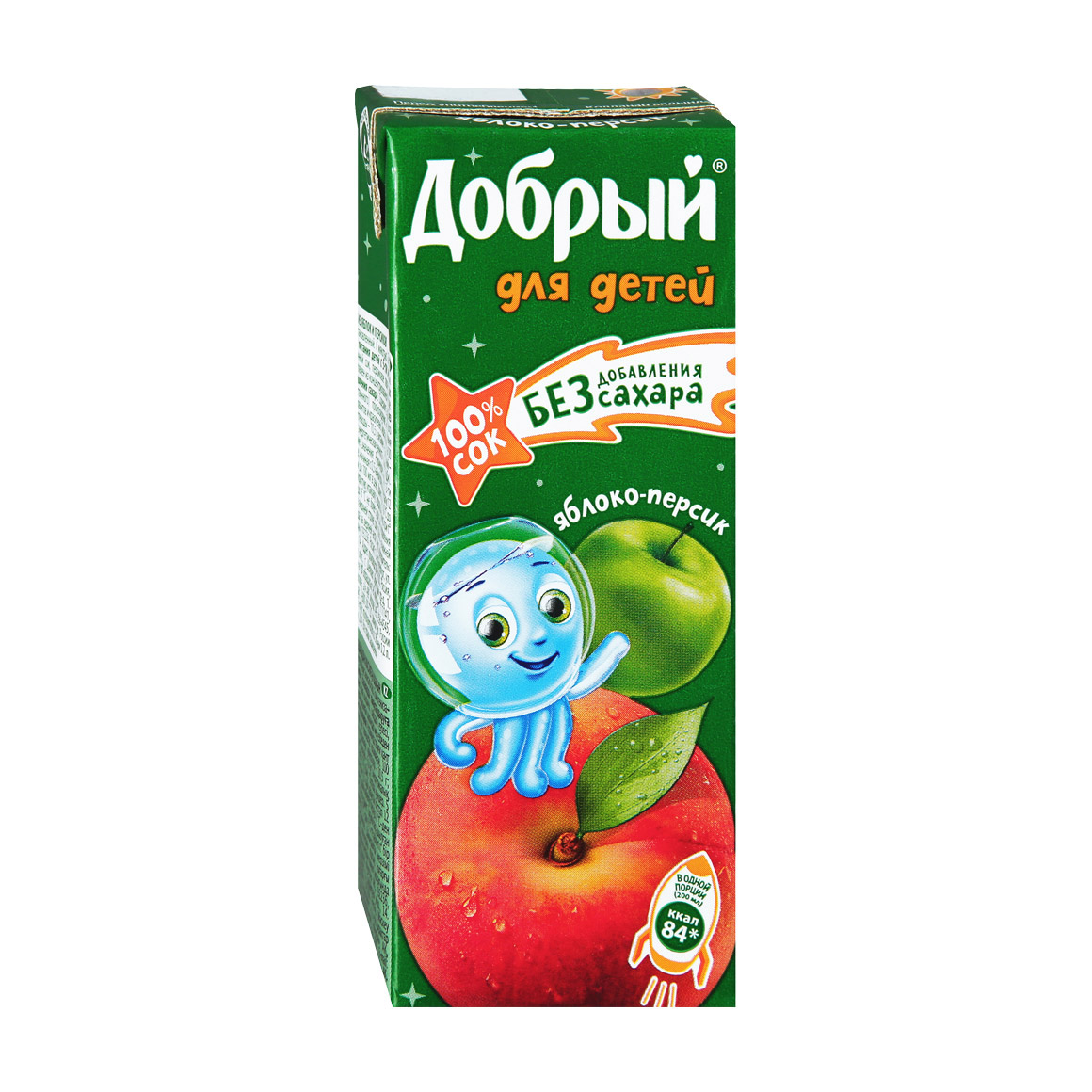 Добрый сок яблоко - персик TetraPak 0,2л