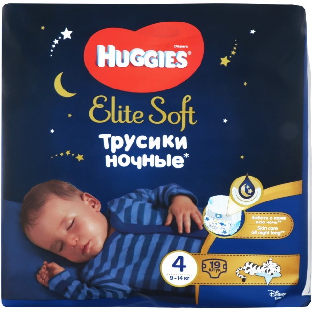 Huggies Elite Soft Ночные Трусики-Подгузники 4 19шт 9-14кг