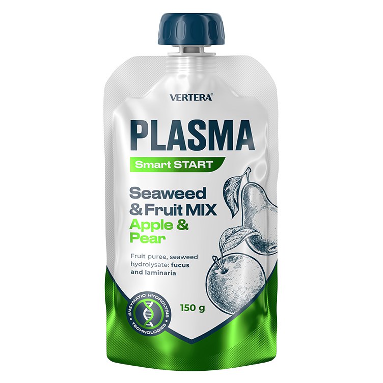 Plasma. Smart start пюре фруктовое с гидролизатом водорослей. Яблоко-груша