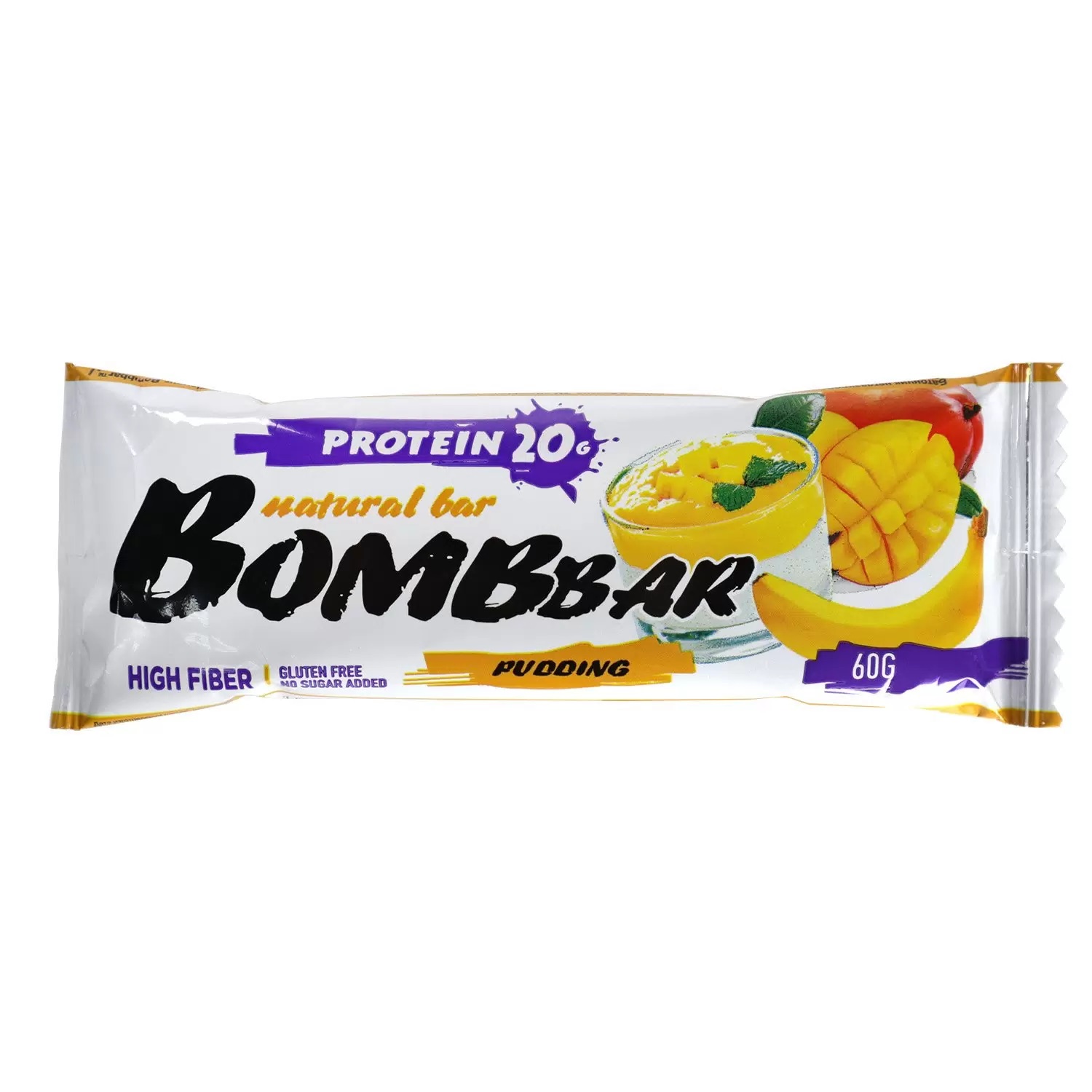 BOMBBAR Пудинг Манго и Банан батончик неглазированный 60 гр