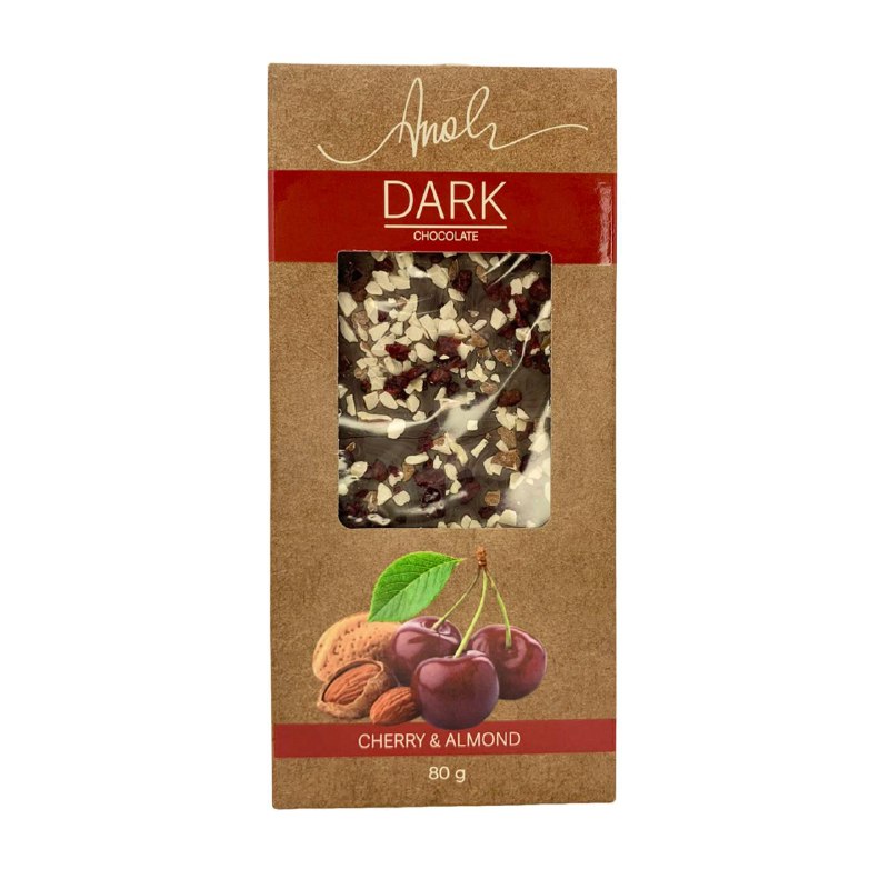 Тёмный шоколад с вишней и жареным миндалем АНОЛИ 80гр