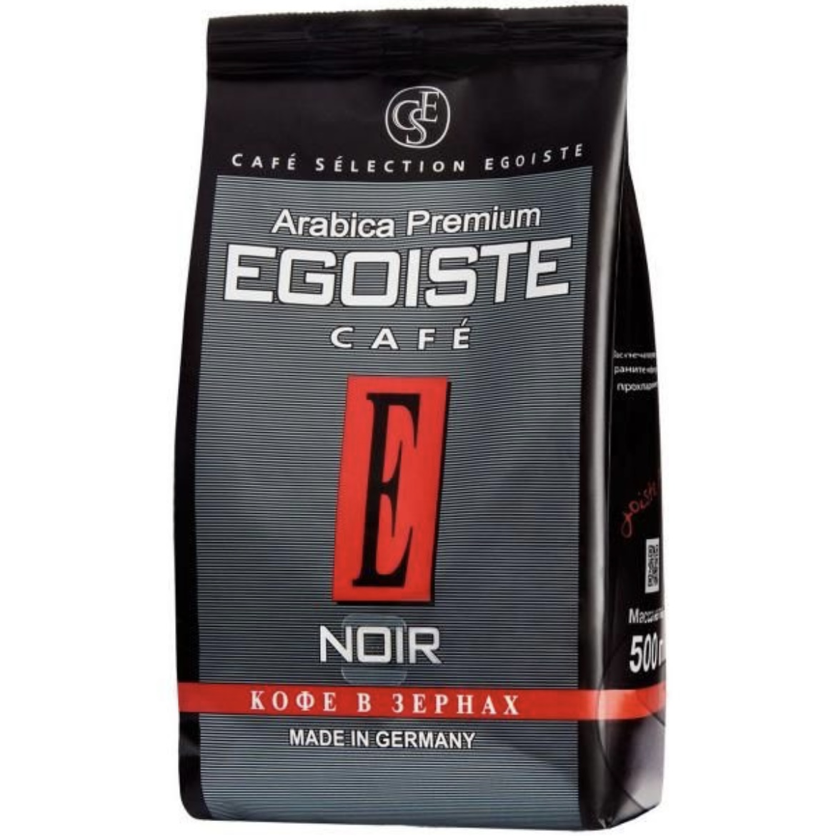Кофе в зернах Egoiste Noir, полимерная упаковка, 500г