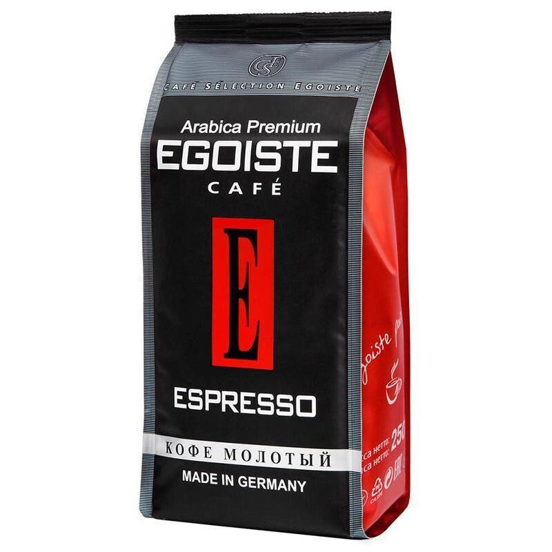 Кофе молотый Egoiste Espresso, полимерная упаковка, 250г