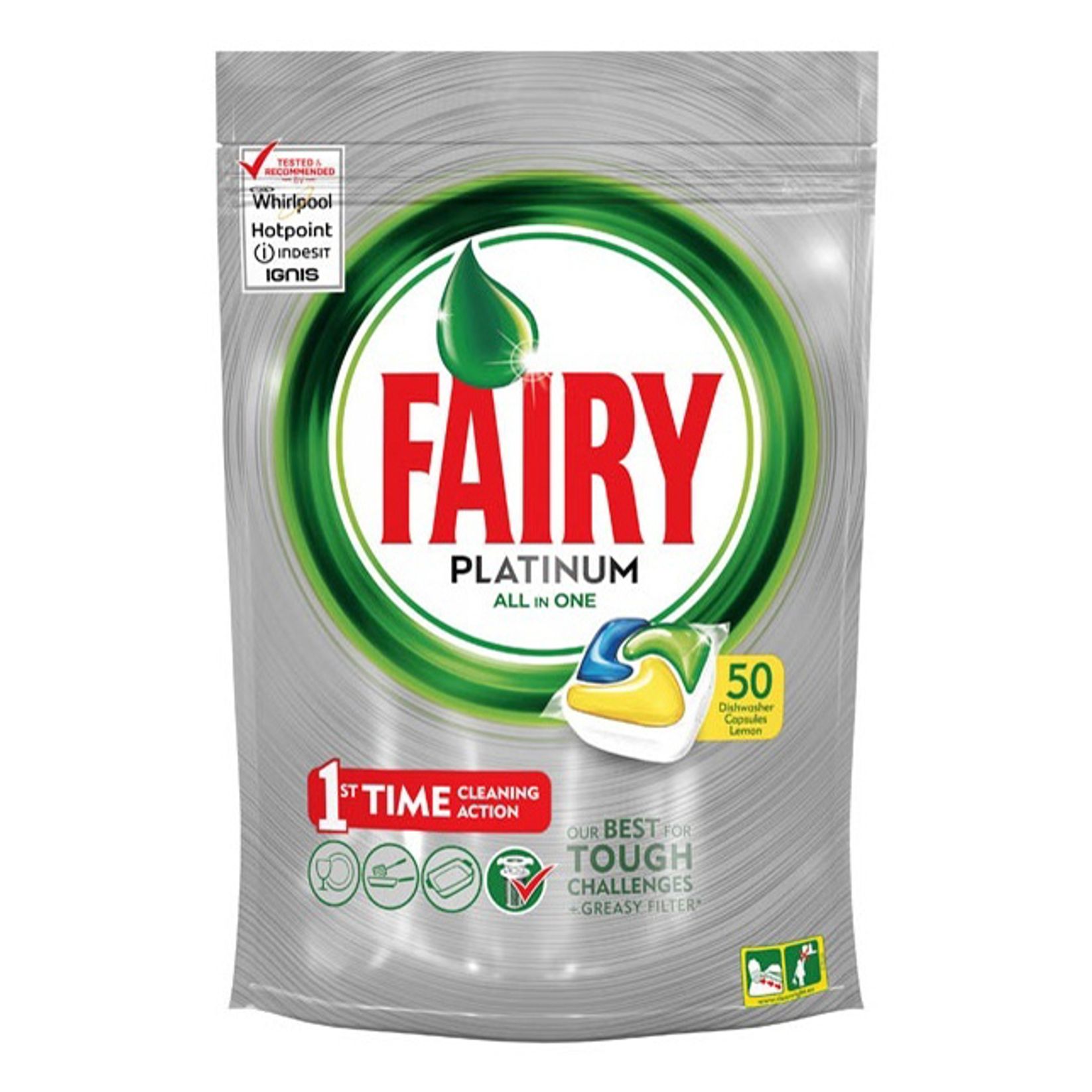 Fairy Platinum All in one Капсулы для посудомоечных машин, 50шт