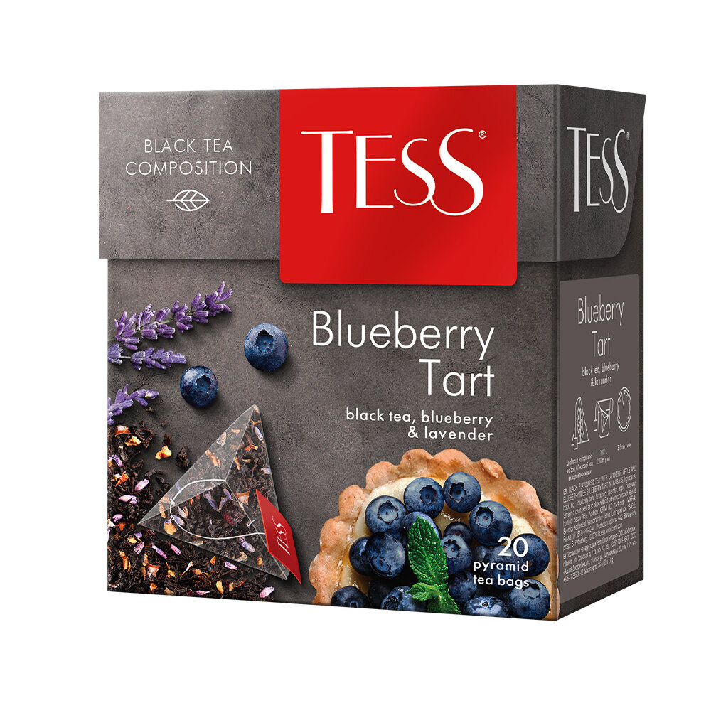 Чай черный Tess Blueberry Tart в пирамидках 1,8 г х 20 шт