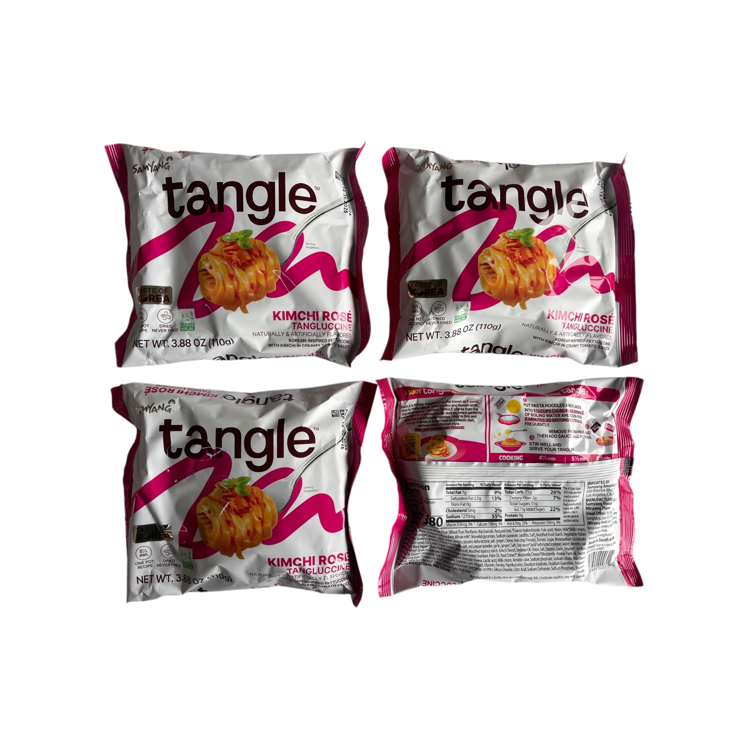 Лапша Б/П Самянг "Tangle Kimchi Rose Tangluccine" 110гр м/у