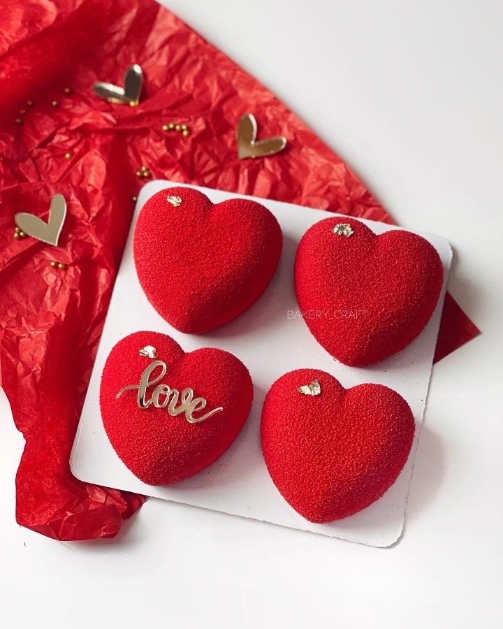 Муссовое пирожное Сердце ❤️ 4 шт