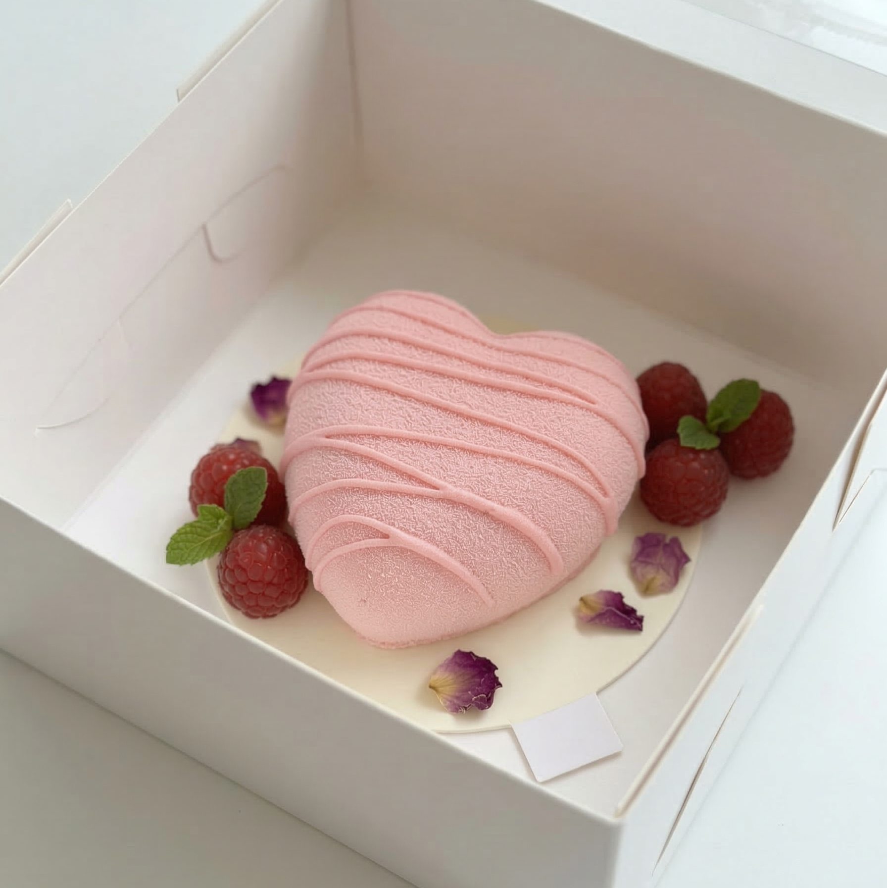 Муссовое пирожное Сердце (Клубника-белый шоколад)