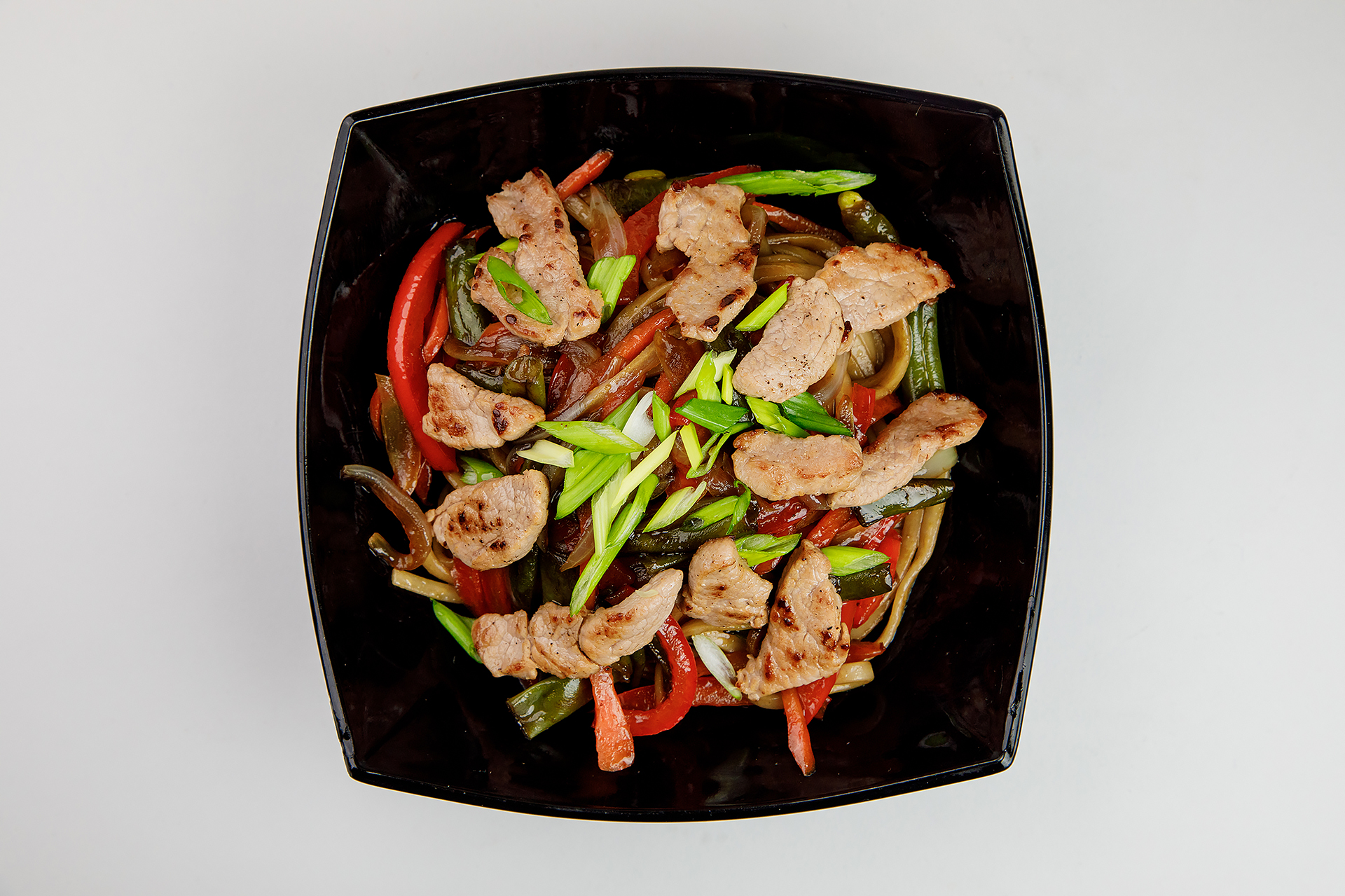 Лапша со свининой в соусе терияки