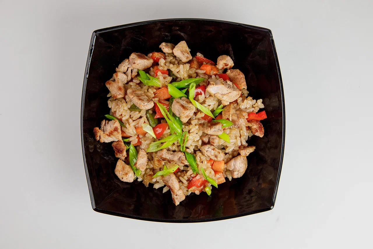 Рис со свиной вырезкой