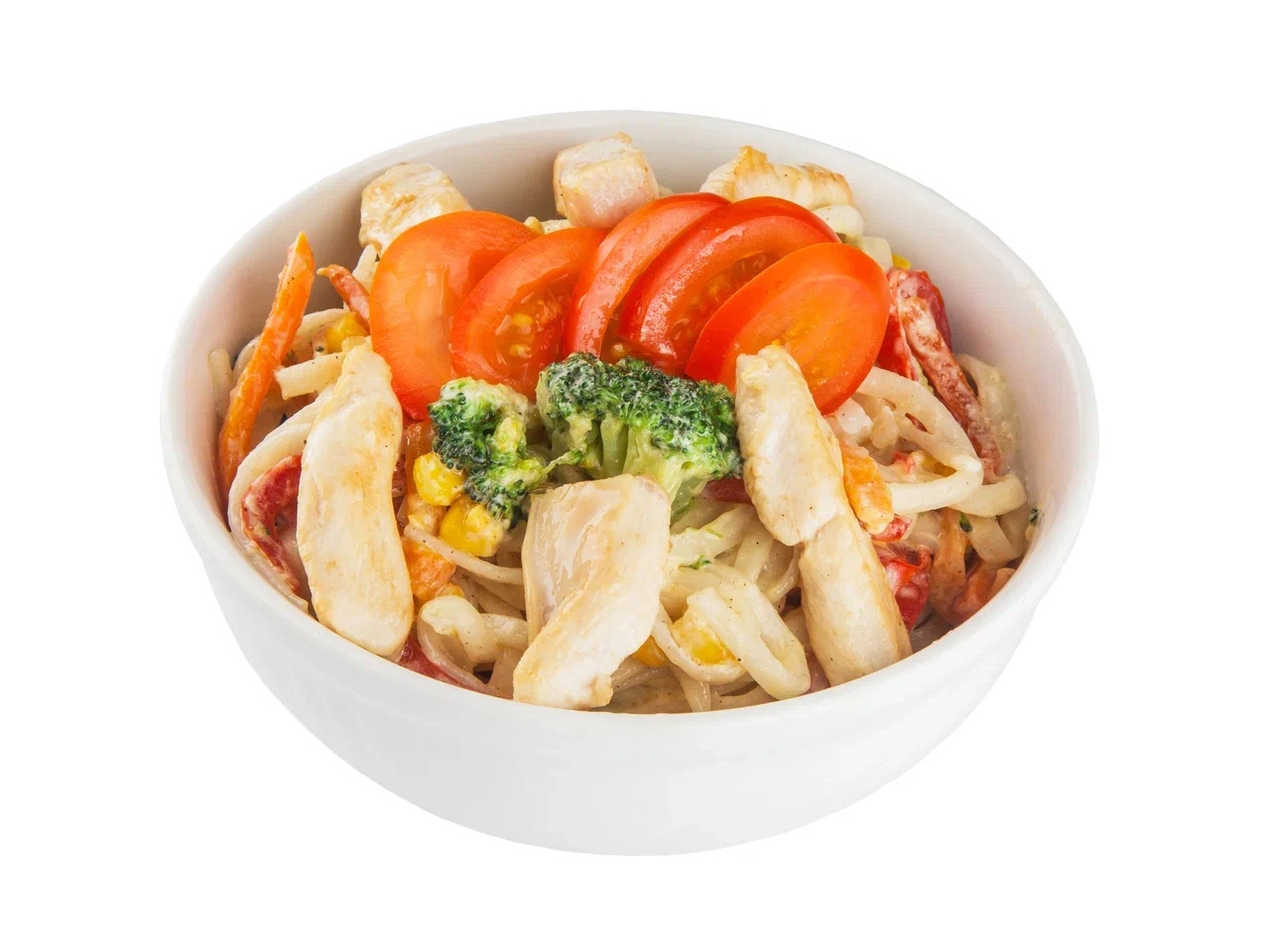 Лапша с курицей в сливках