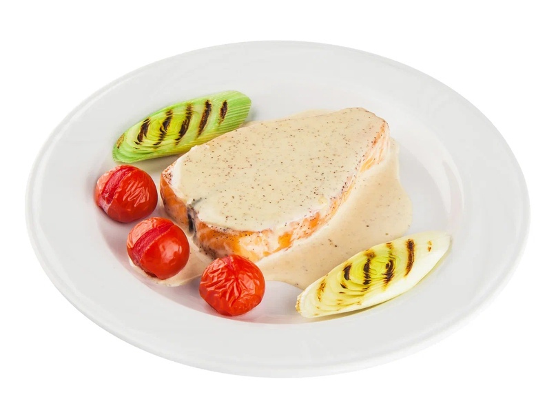 Лосось в сливочном соусе Мирин