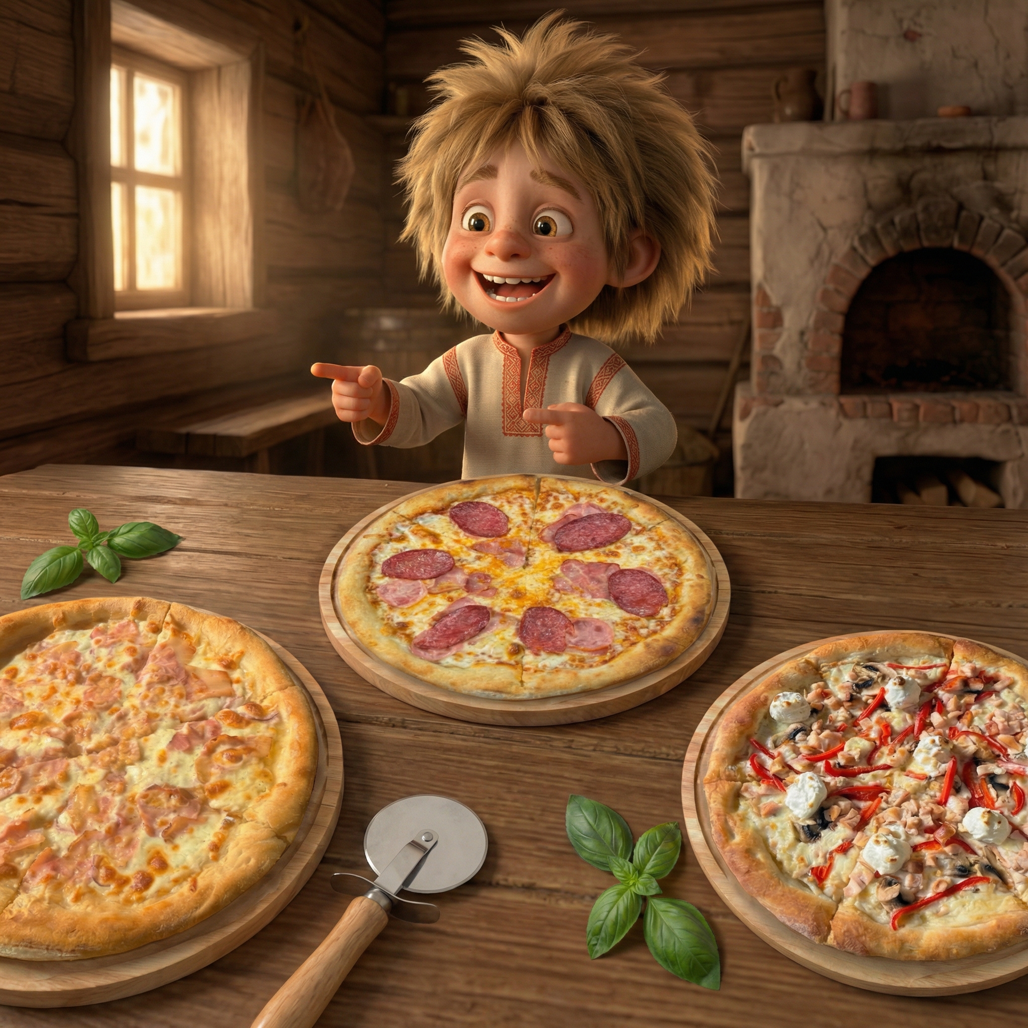 3 пиццы по 595р каждая