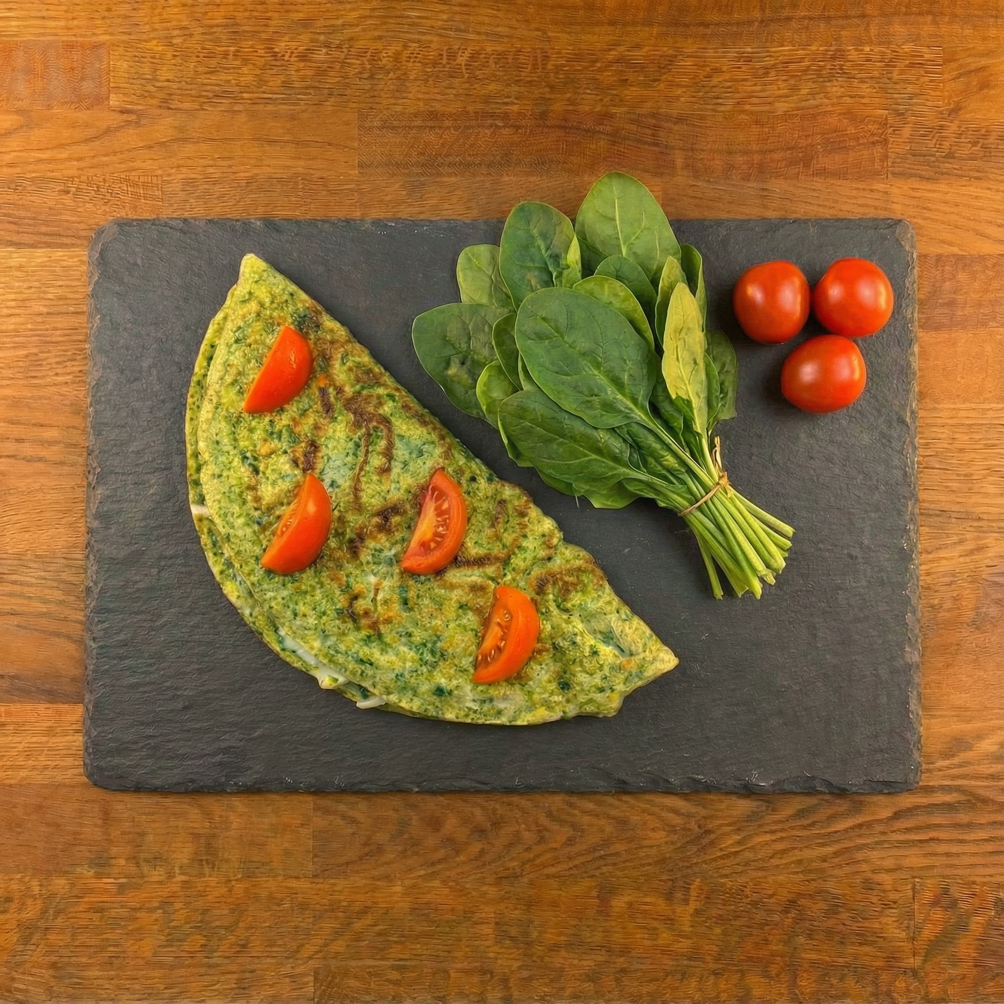 Омлет шпинатный с моцареллой