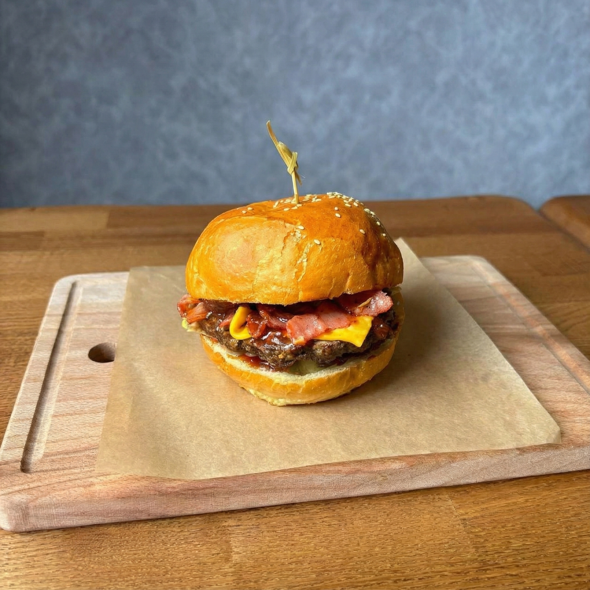 Бургер с брусничным соусом