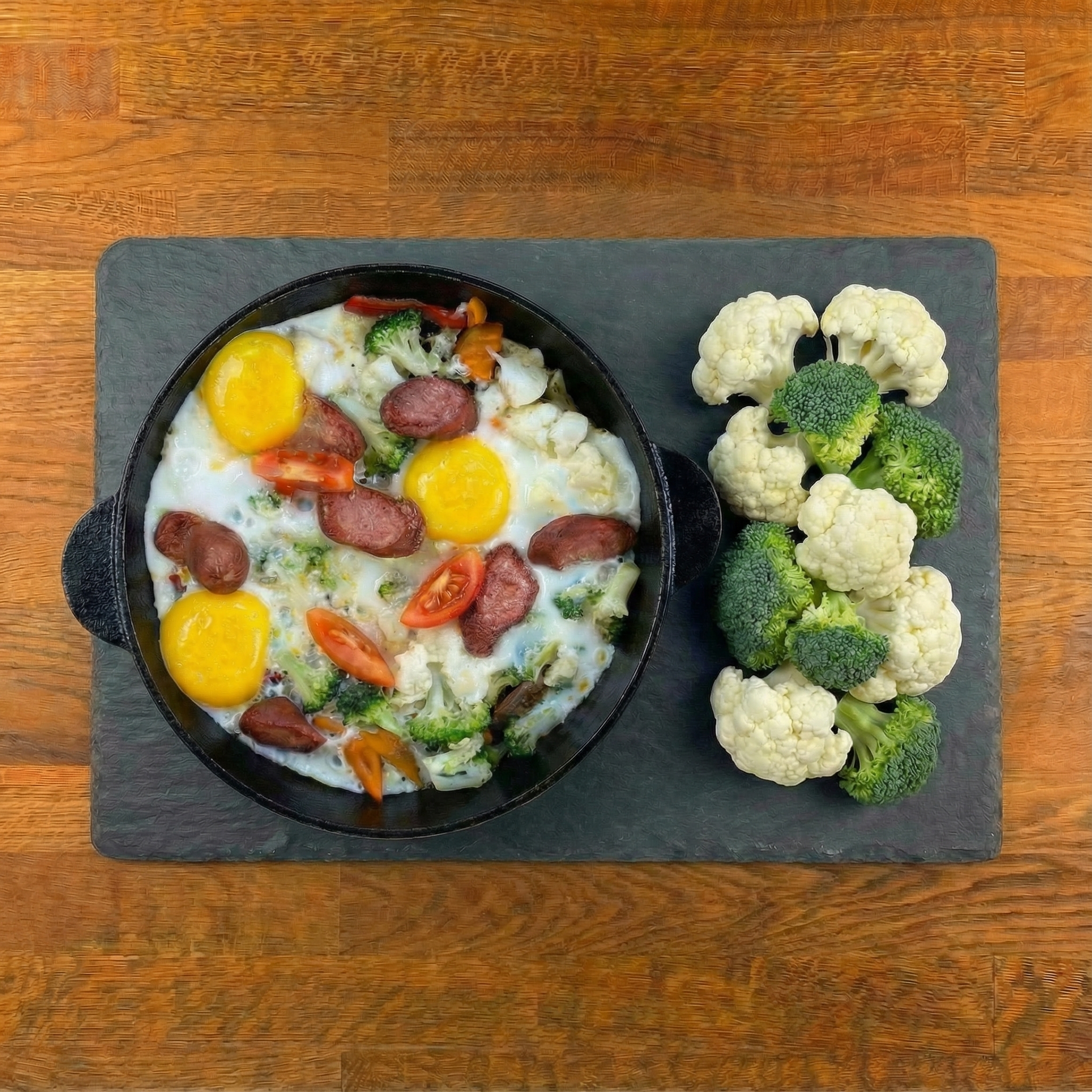 Завтрак с брокколи и цветной капустой