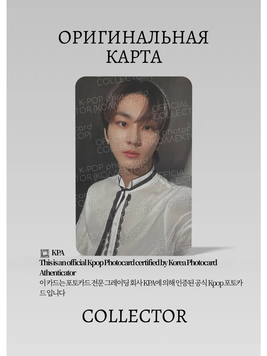 Официальная K-pop карта Чонвона из ENHYPEN FATE (Туровая) (серый)