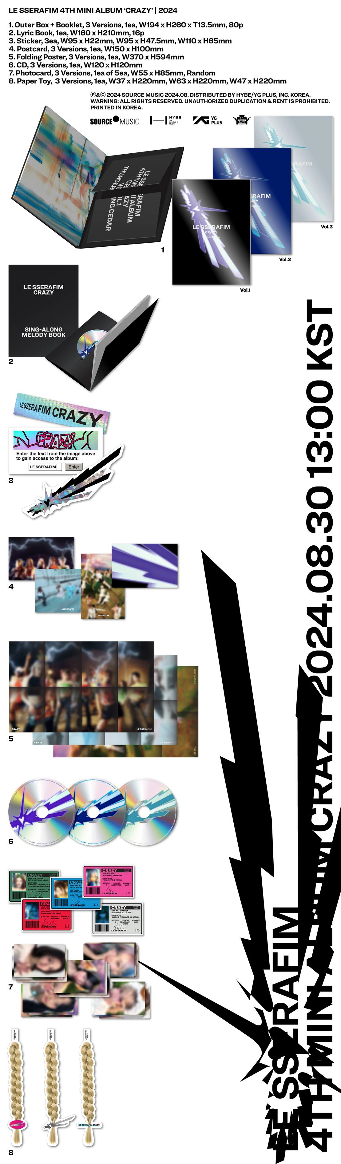 ОФИЦИАЛЬНЫЙ K-pop альбом LE SSERAFIM CRAZY (Photobook Ver. )