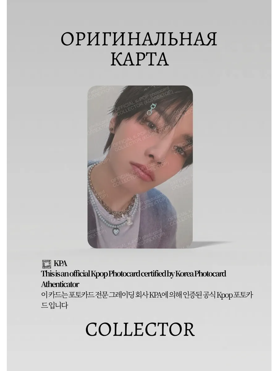 ОФИЦИАЛЬНАЯ K-pop карта Айена из SKZ FANMEETING (Предза) (серый)