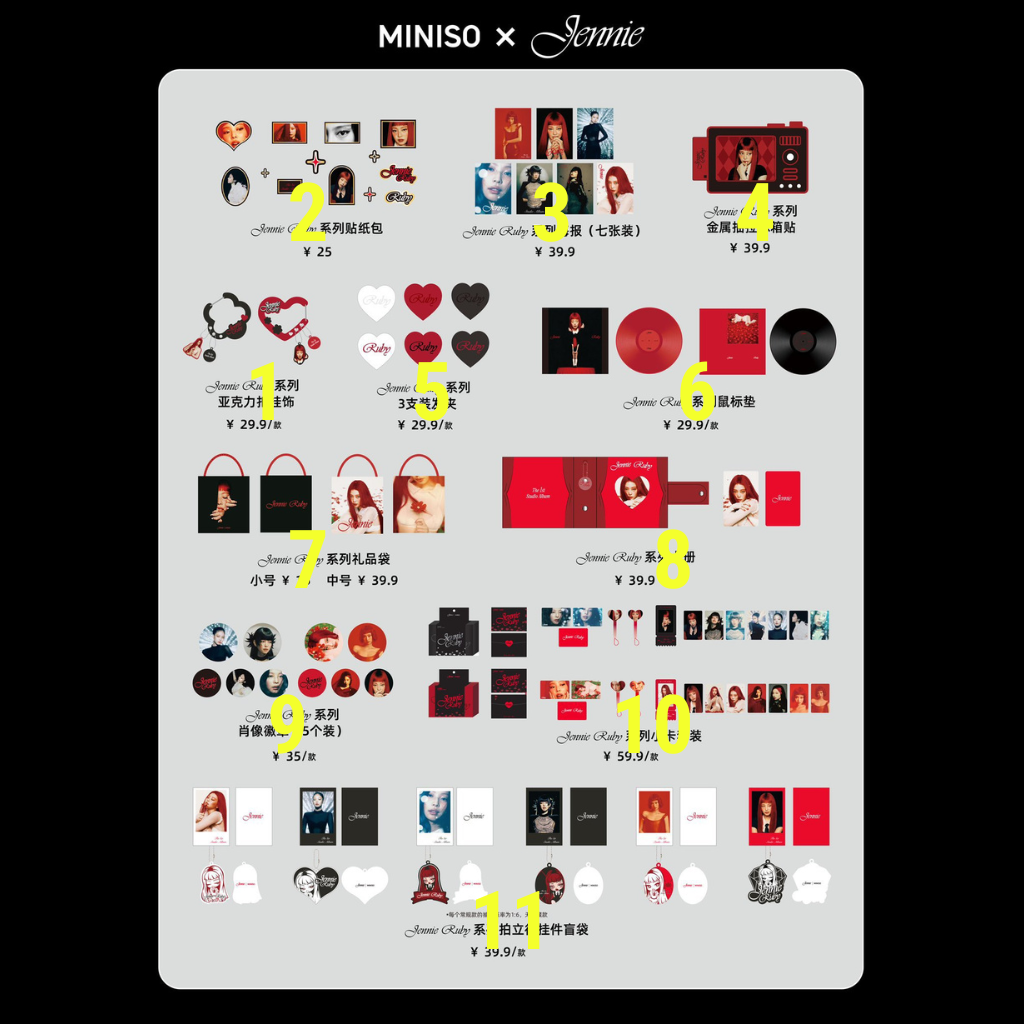 ОФИЦИАЛЬНЫЙ мерч JENNIE BLACKPINK RUBY + MINISO