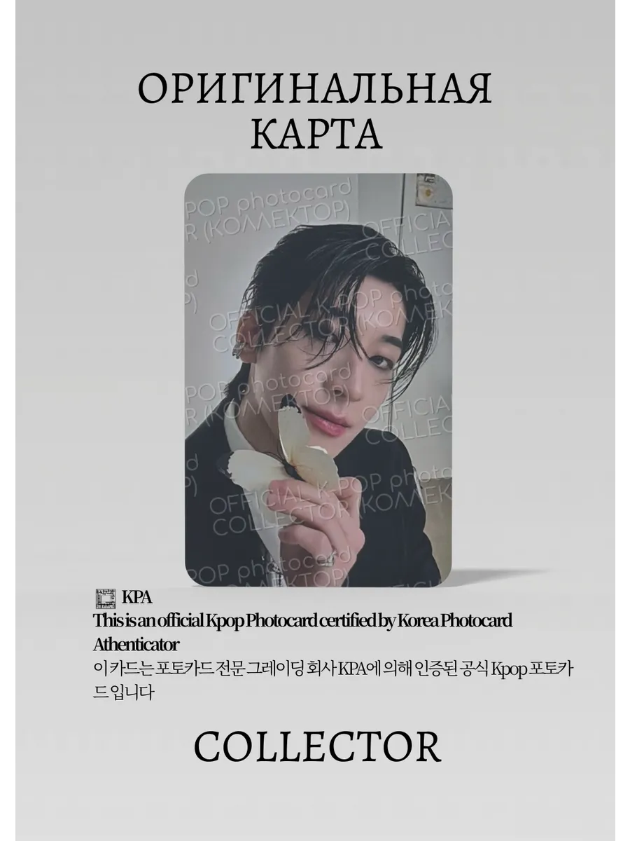 ОФИЦИАЛЬНАЯ K-pop карта Ванву THIS MAN (Альбомка) (серый)