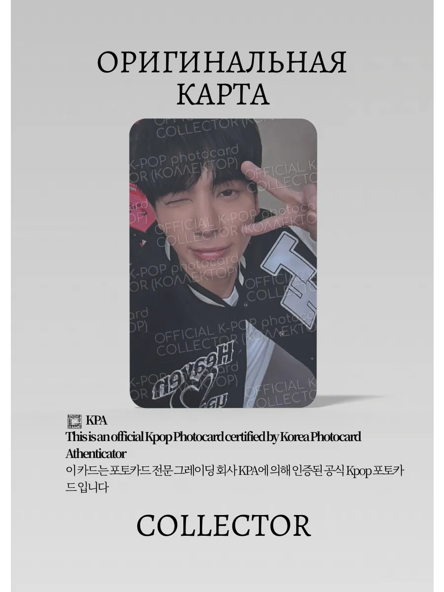 ОФИЦИАЛЬНАЯ K-pop карта Тэхёна из TXT SANCTUARY (Альбомка) (серый)