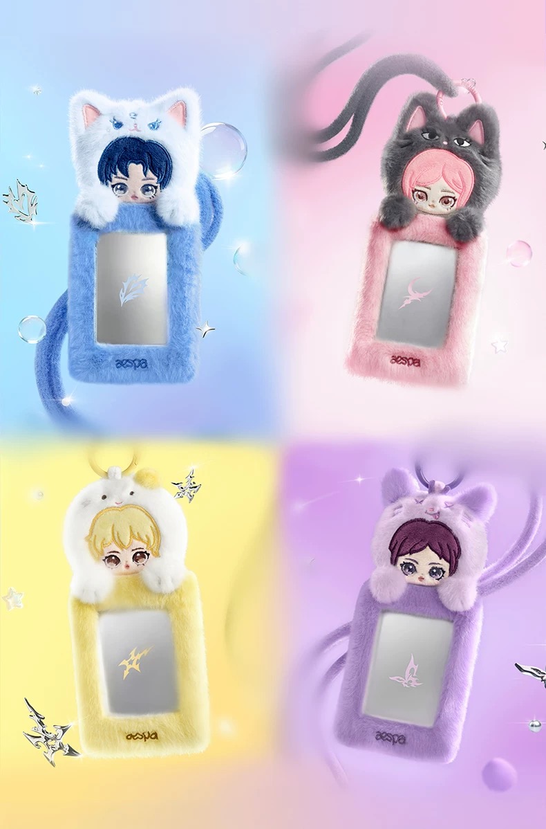 ОФИЦИАЛЬНЫЙ K-pop мерч AESPA & POP MART  FLUFFY CLUB (CARD HOLDER)