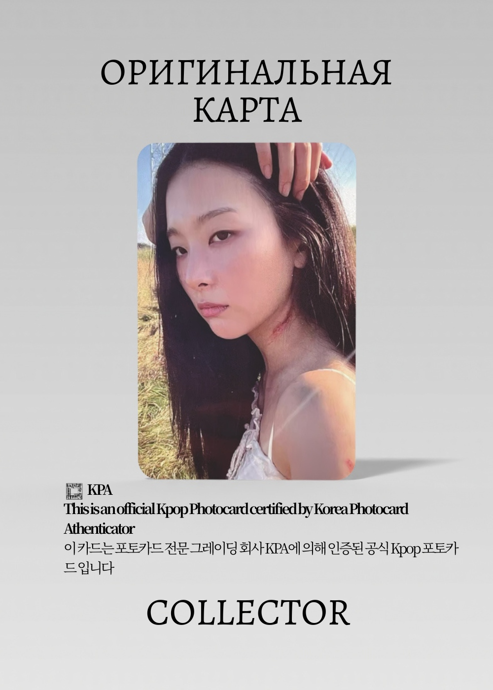 ОФИЦИАЛЬНАЯ K-pop карта Сыльги SOLO 28 REASON (Альбомка) (серый)