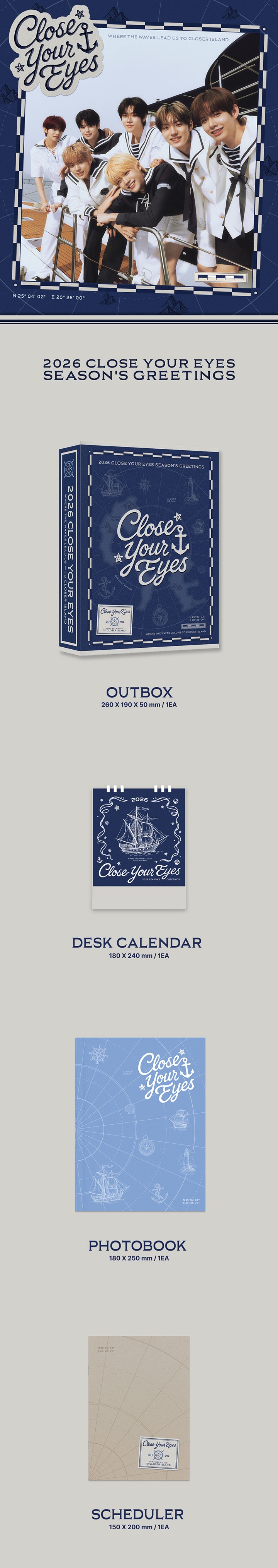 Гритинг  CLOSE YOUR EYES 2026 SEASONS GREETINGS