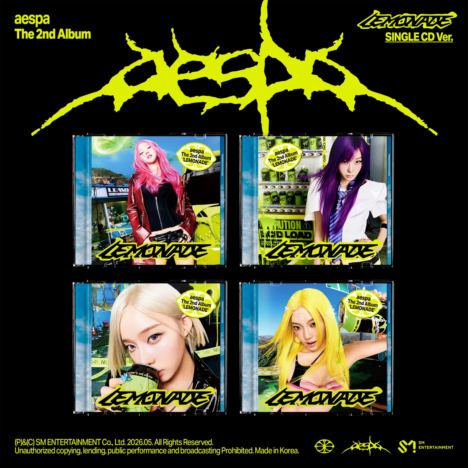 ОФИЦИАЛЬНЫЙ K-pop альбом AESPA LEMONADE (SINGLE CD Ver.)