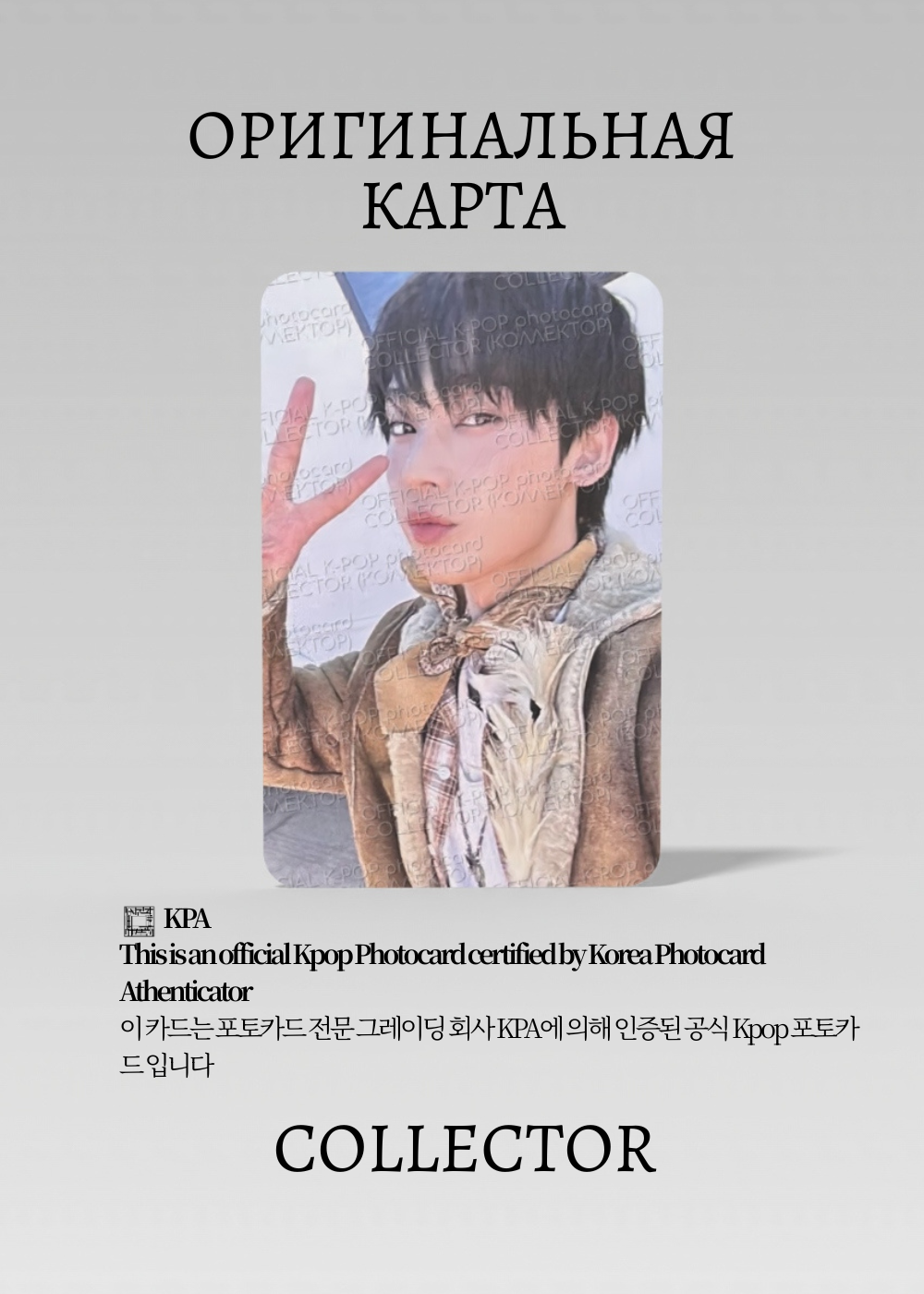 ОФИЦИАЛЬНАЯ K-pop карта Сону ENHYPEN VANISH (Фанколл) (белый)