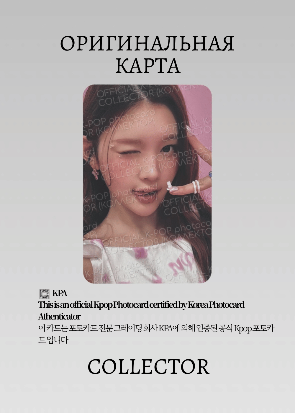 ОФИЦИАЛЬНАЯ K-pop карта Эйна из H2H FOCUS (Альбомка) (черный)
