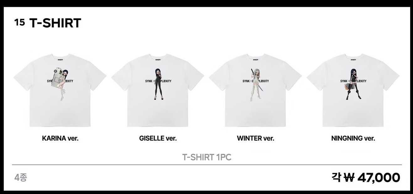 AESPA LIVE TOUR SYNK : COMPLæXITY Мерч | T-SHIRT Официальный K-pop мерч