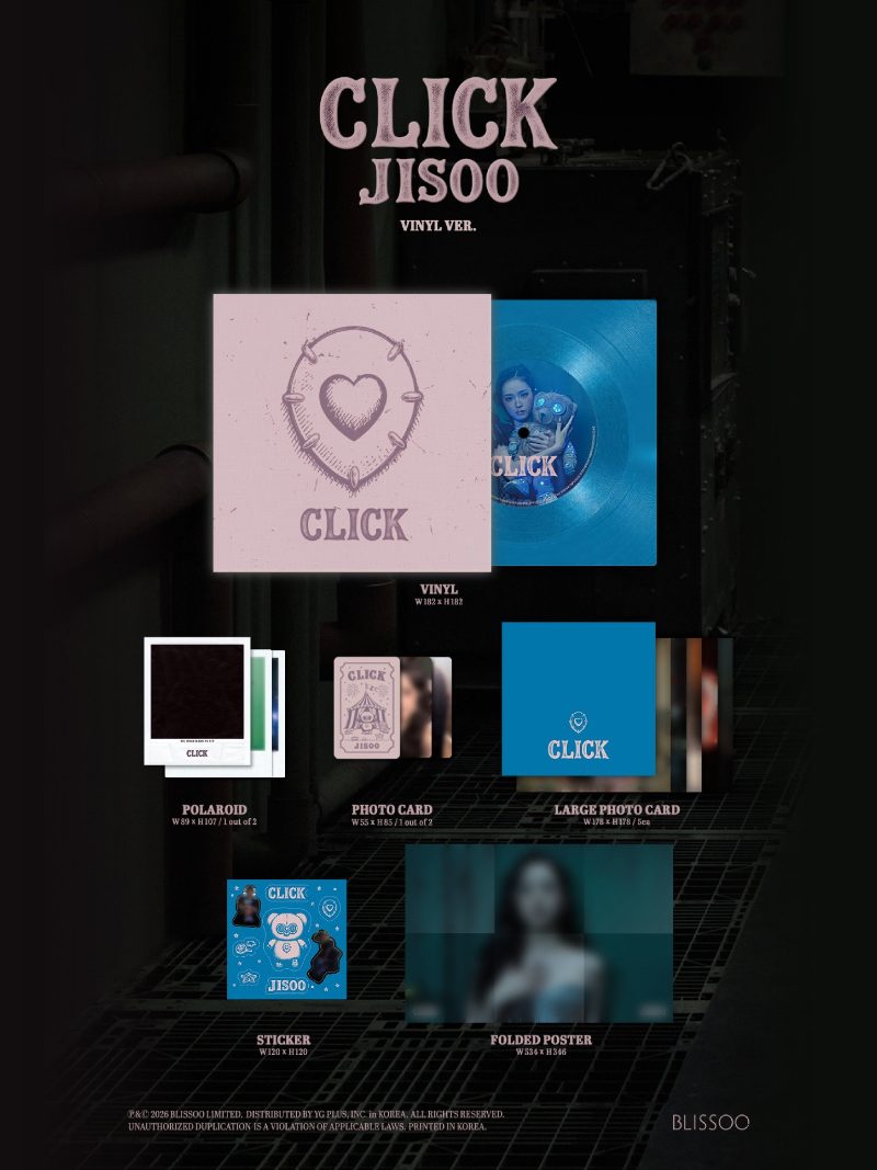 JISOO BLACKPINK CLICK JISOO Винил | LP Ver Официальный K-pop альбом (A/BP/CJ/LP/PR)
