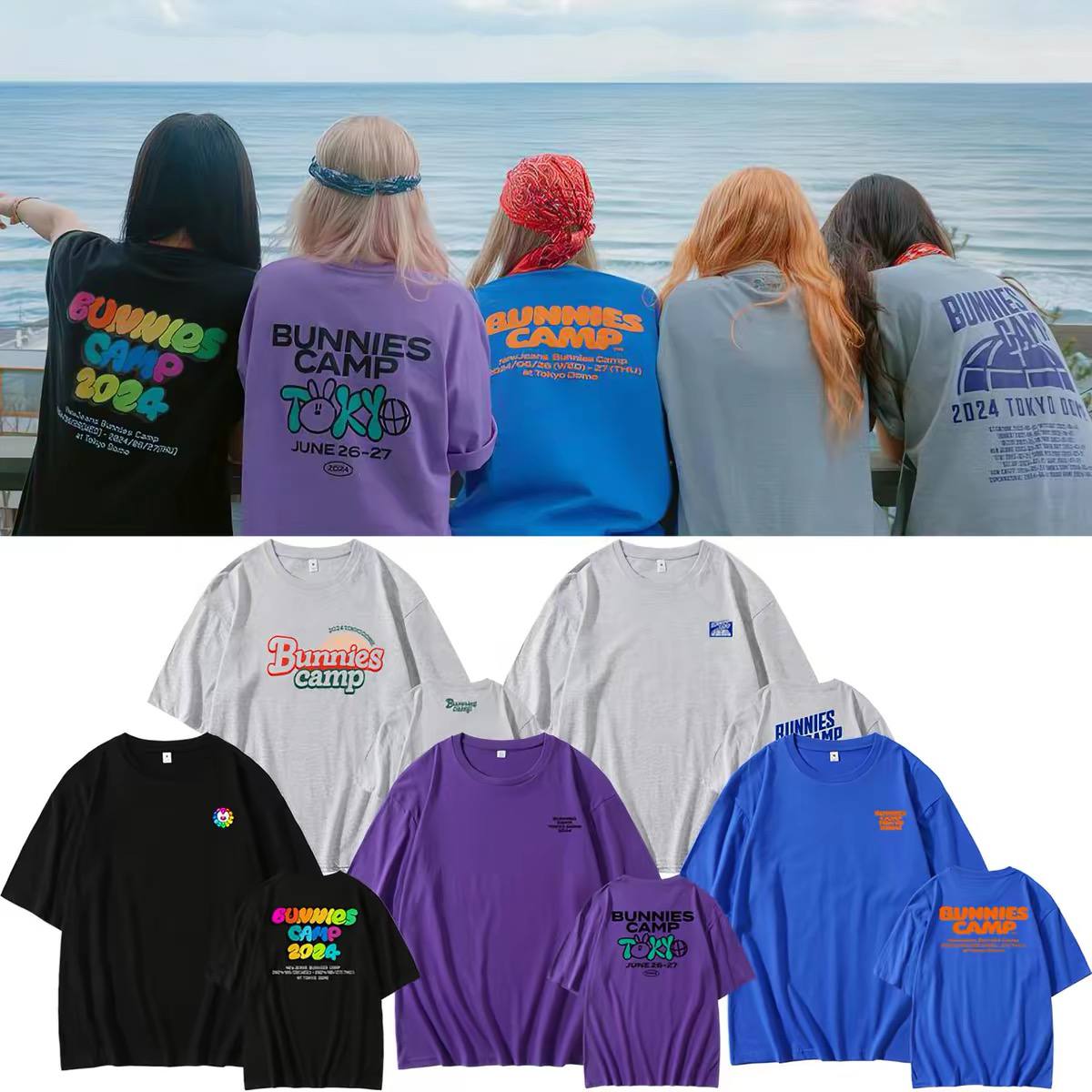 NEWJEANS x MURAKAMI BUNNIES CAMP 2024 TOKYO DOME Мерч | T-SHIRTS Официальный K-pop мерч |S-3XL (M/NJ/BAC/TSH)