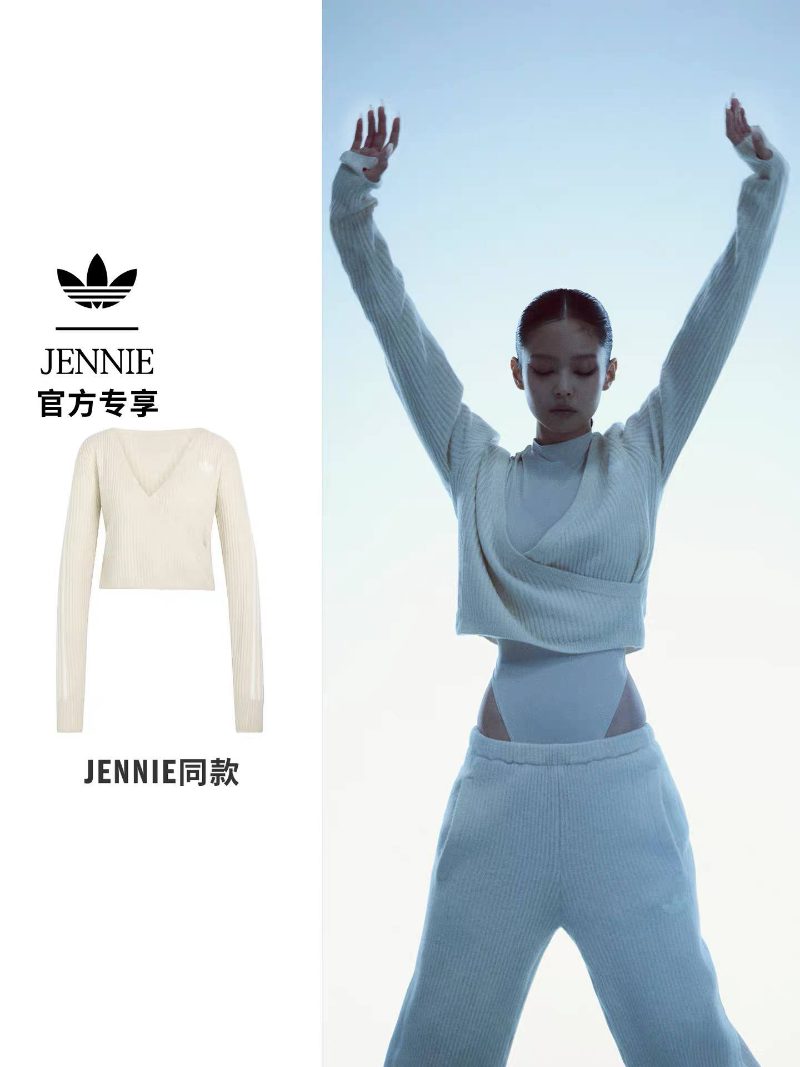 Дженни JENNIE х ADIDAS ORIGINAL ОФИЦИАЛЬНАЯ КОЛЛАБОРАЦИЯ | Вязанный кардиган | S-2XL (LD8932)